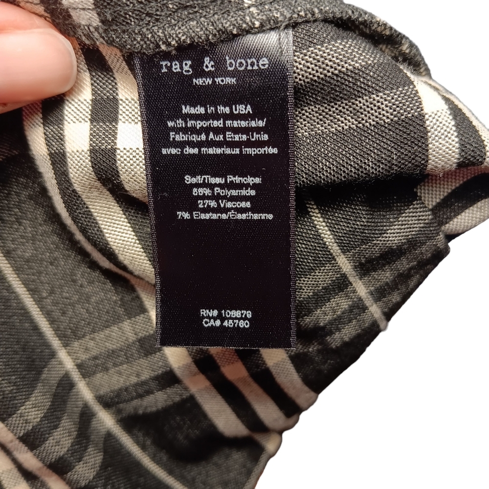 rag & bone Black and Gray Plaid Straight Leg Pants - Picture 7 of 7